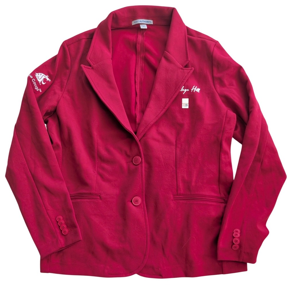 Port Authority WSU Go Cougs Knit Blazer Wmns XL Crimson Red College Hill Jacket‎
